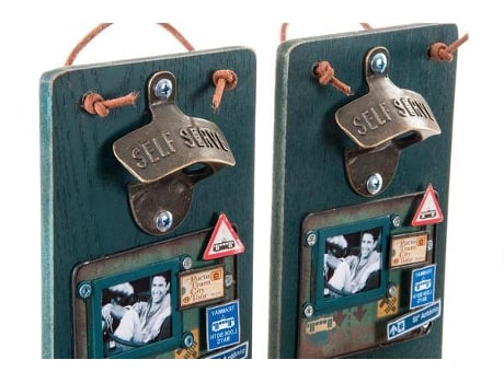 Abre-garrafas Dekodonia Self Serve Madeira Metal (2 pcs) (26 x 12 x 9 cm)