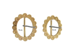 Fivela Enfeites Ovais de Vaca Collar Dourado 5 Cmhispano Hipica