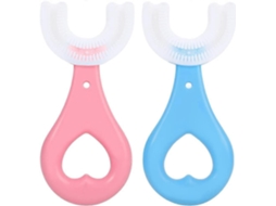 Escova de Dentes em Forma U para Crianças 2pcs, Treinamento Manual, Cabeça Silicone Macia Qualidade Alimen GOKOCO