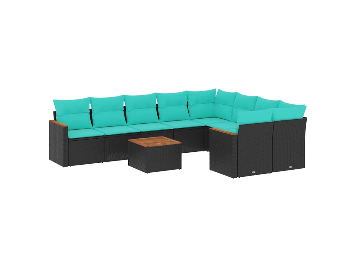 Conjunto de Sofá Jardim 3 Peças Almofadas Rattan Sintético MAISON EXCLUSIVE
