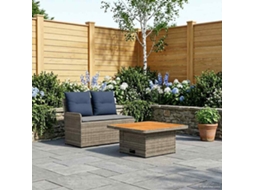 Vidaxl Sofá De Jardim Com Braço E Mesa Levantável 2 Peça Rattan De Pe
