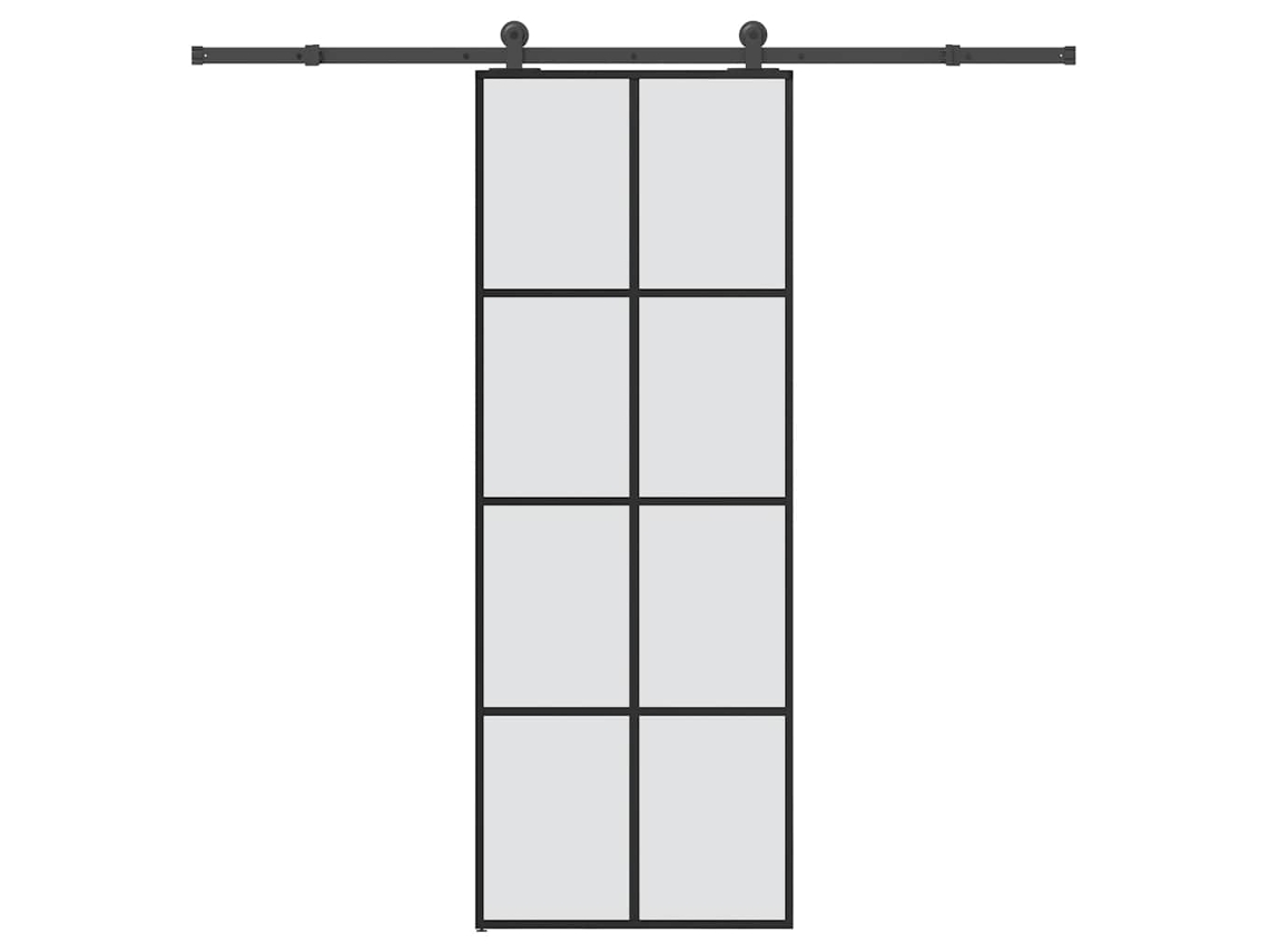 Porta de correr VIDAXL Preto Alumínio (76x205 cm)