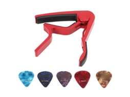 Lurelia Capotraste Para Guitarra Com Palhetas Com Mola 5 Palhetas