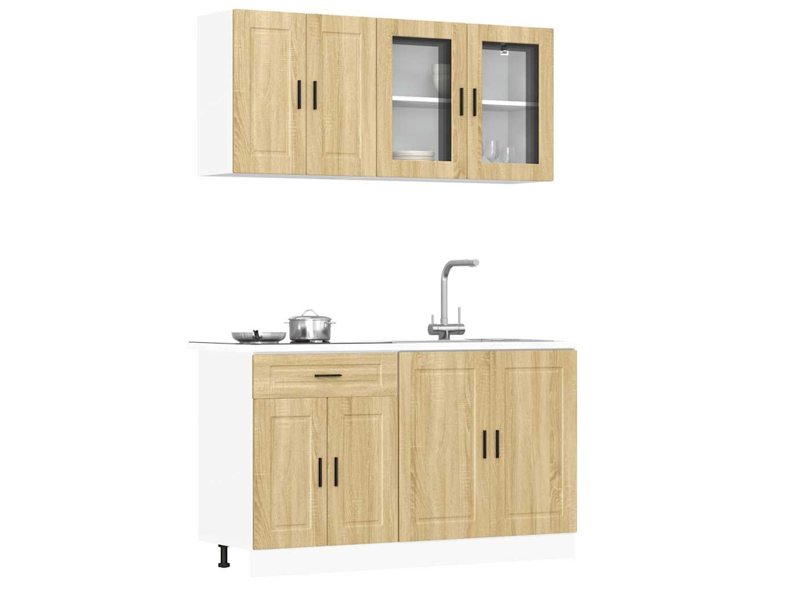 Vidaxl 4 Peças Armário De Cozinha Conjunto Porto Sonoma Carvalho