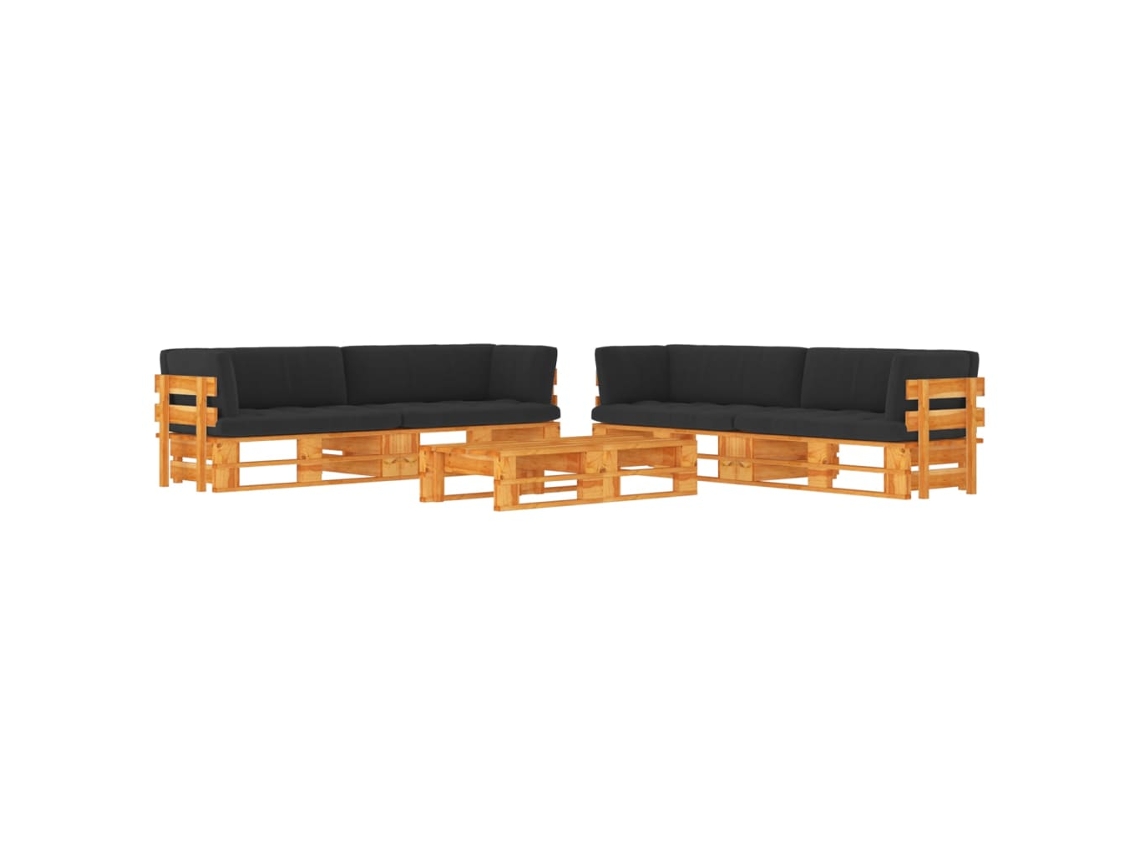 Vidaxl 6 Pcs Conjunto Lounge Paletes Pinho Impregnado Castanho Mel