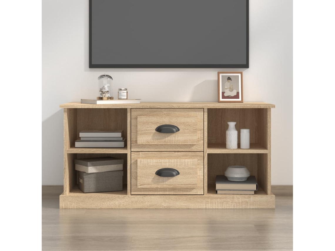 Vidaxl Móvel P/ Tv 99,5x35,5x48 Cm Derivados Madeira Carvalho Sonoma