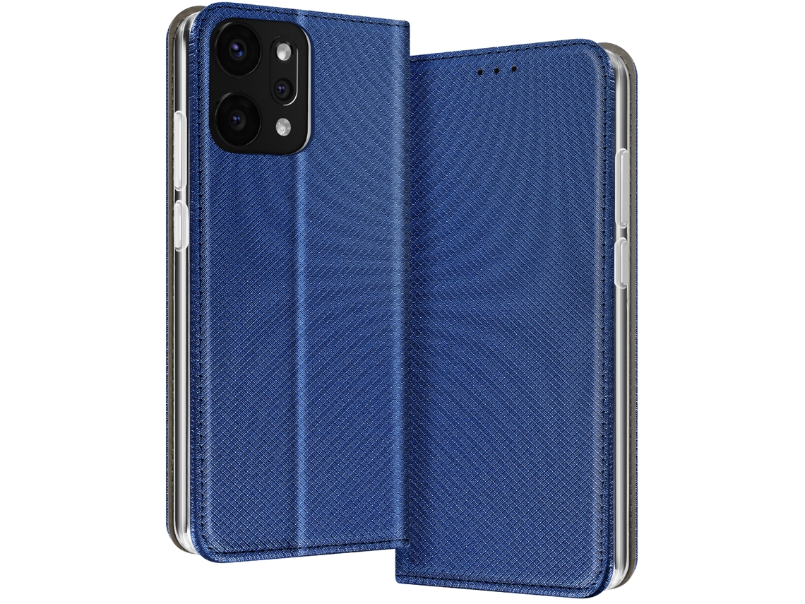 Avizar Capa Para Oppo Reno 14 Texturizada Com Ranhuras E Porta-cartões Azul Escuro