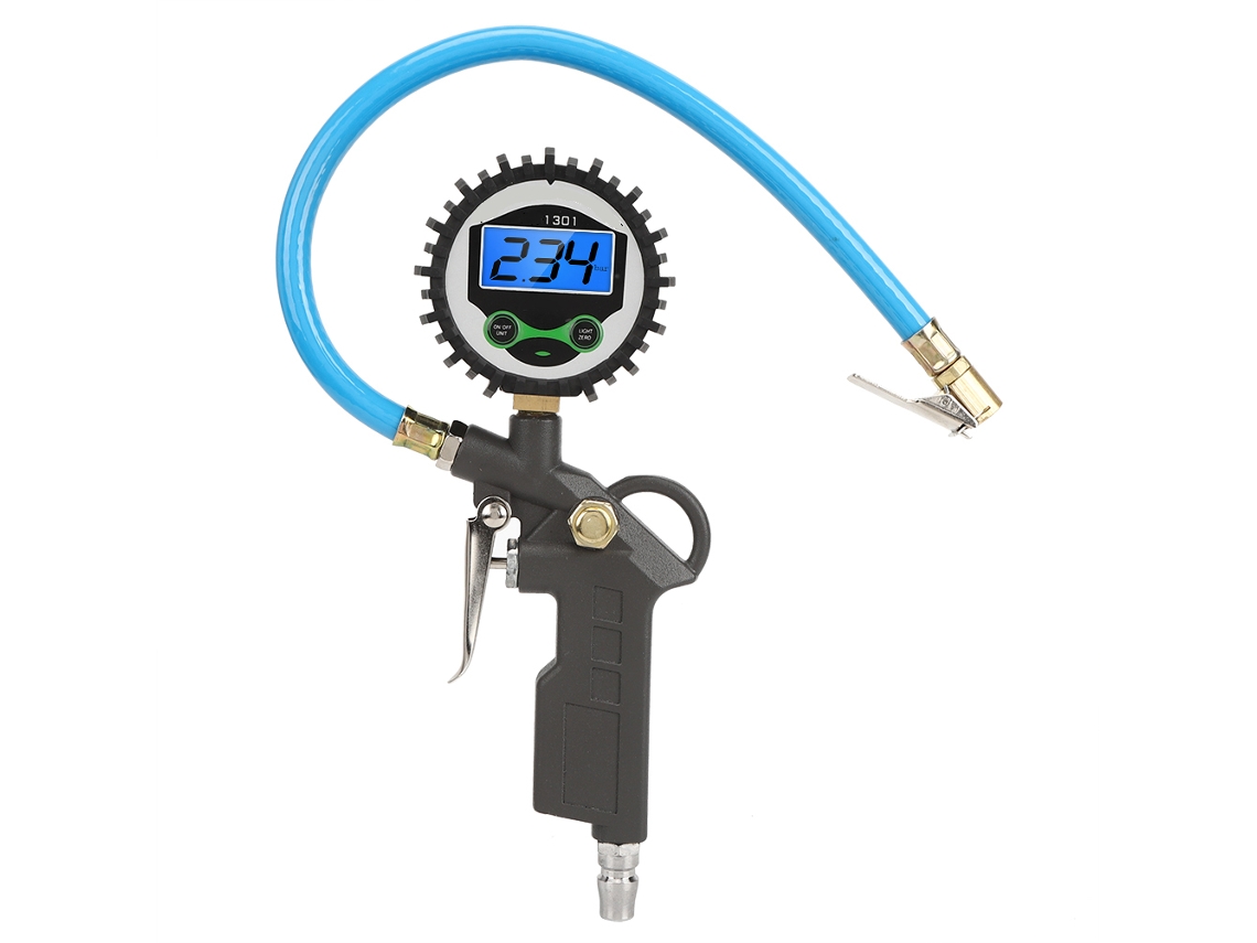 Pistola De Pressão De Pneu Digital Em Liga De Alumínio Com Mangueira Pu Conector Japonês 12.5mm
