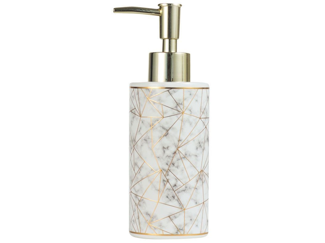 2026 dispensador de Jabón Cerámico Rellenable Linjou Moderno para Decoración (blanco Oro)