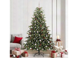 Vidaxl Árvore De Natal Artificial Verde 240 Cm Pvc, Metal E Plástico