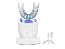 Escova de Dentes Elétrica em Formato U com Função Irrigador Oral e Clareamento, Completa Conjunto Carrega Mento. GOKOCO
