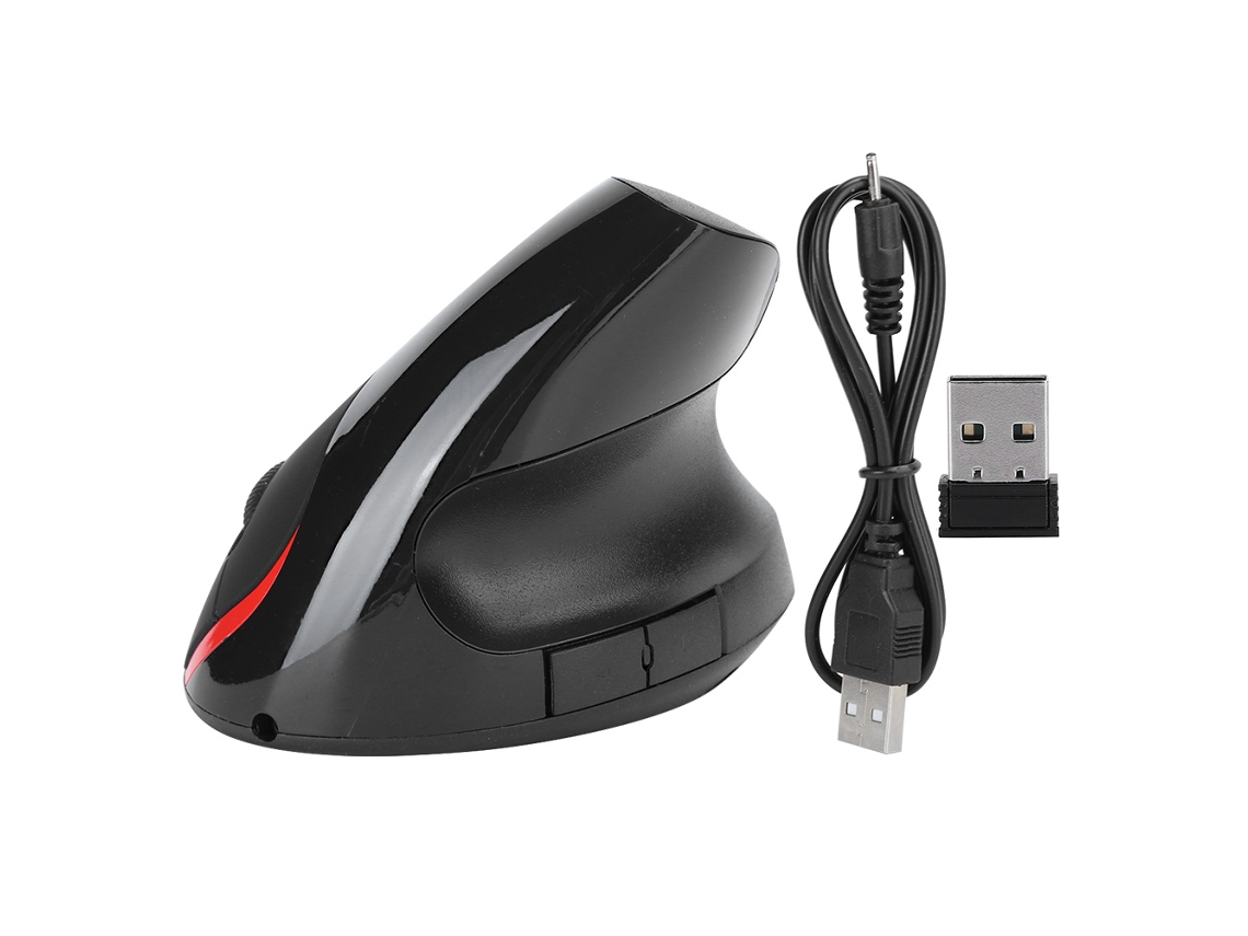 Aetheria mouse Vertical Sem Fio Ergonômico Recarregável para Escritório e Jogos Hh 111 Preto