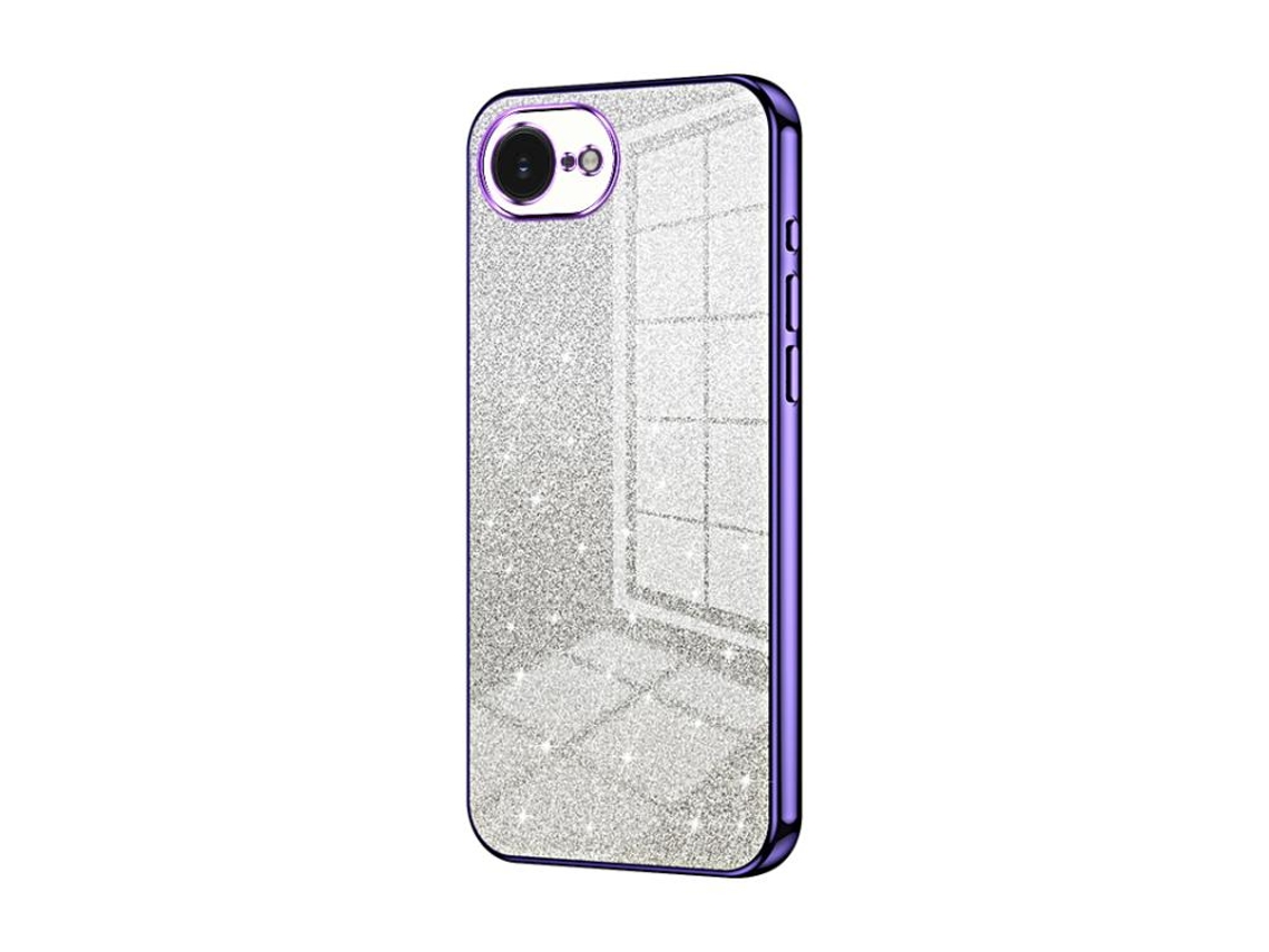 Capa Para Iphone 17e - Glitter Degradê - Acabamento Eletroplaqueado