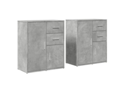 Conjunto de Aparadores 2 Peças Derivados Madeira Cinzento Cimento MAISON EXCLUSIVE (60x31x70 cm)