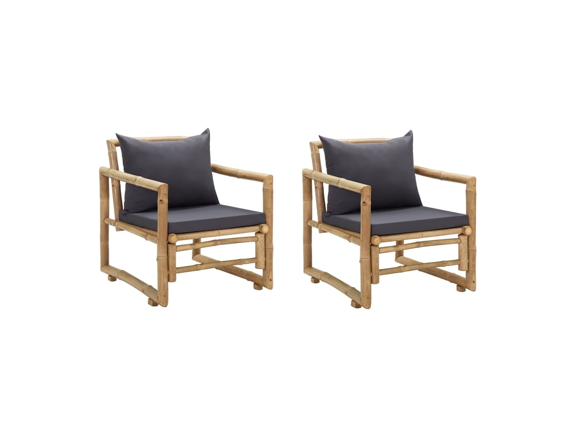 Cadeiras De Jardim C/ Almofadãµes 2 Pcs Bambu DKD HOME DECOR