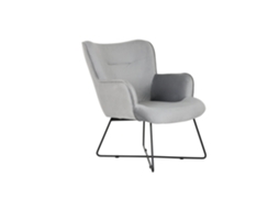 Poltrona de poliéster, metal, veludo, cinza, 67x81x86cm (ALEXANDRA HOUSE LIVING)