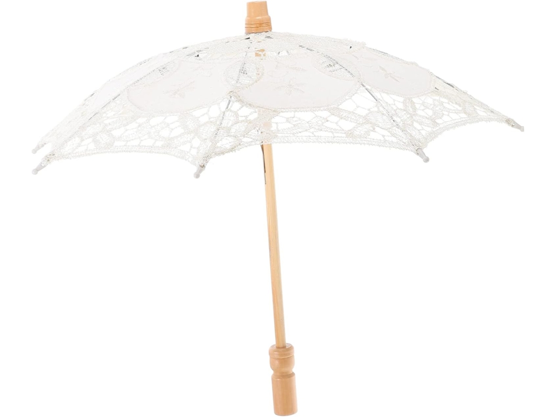 Guarda-chuva De Renda Para Casamento, Guarda-sol Branco Com Decoração Elegante Para Noiva.