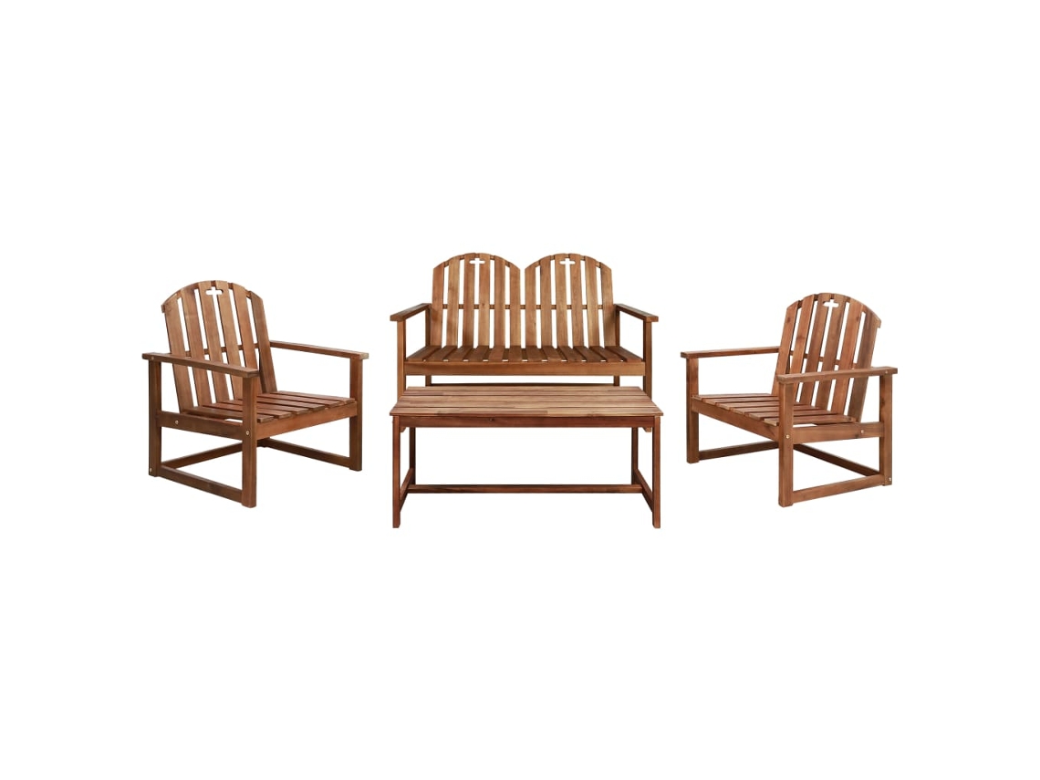 Pcs Conjunto Lounge Exterior Madeira Acácia Maciça Dkd Home Decor
