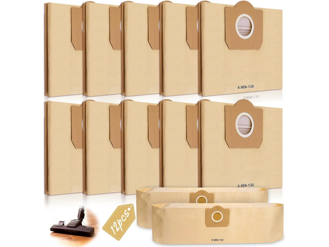 Lurelia 12 Sacos Para Aspirador Compatível Com Kärcher 6.959-130.0 Wd3 Mv3 A2201 A2204 A2504