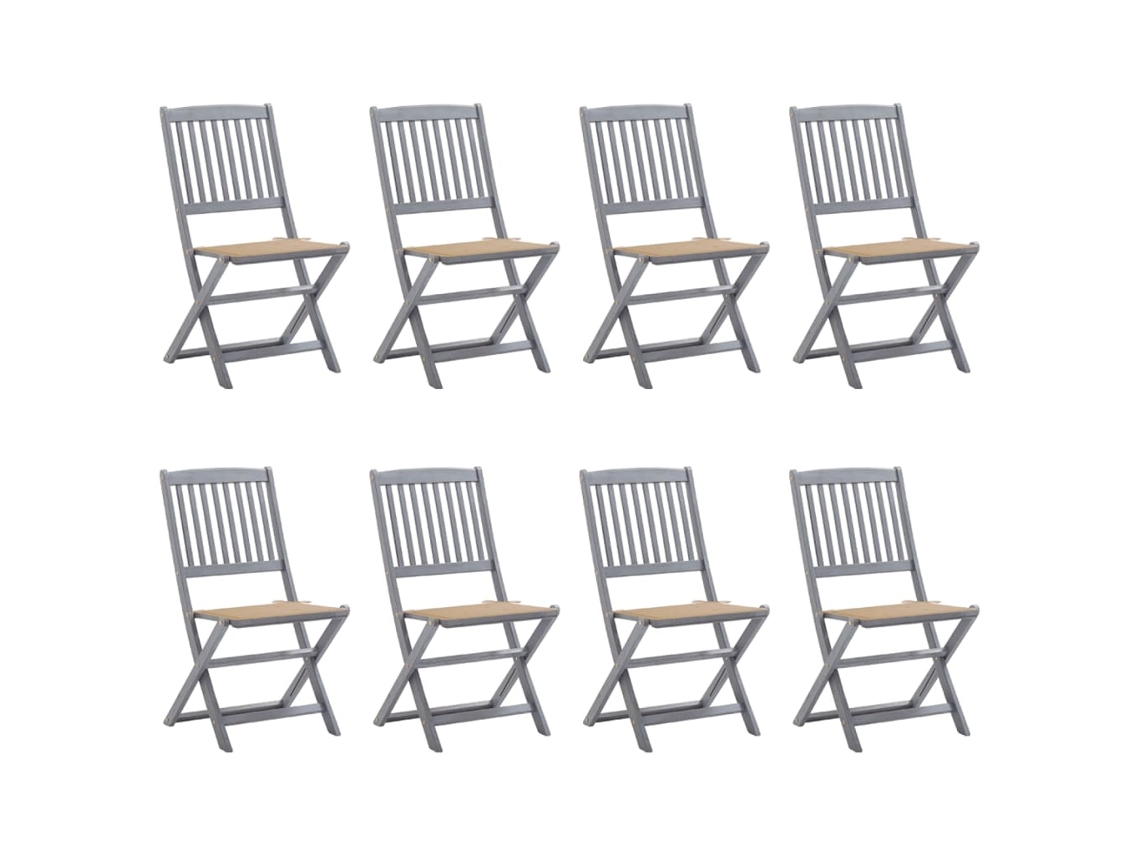 Folding Chair, Folding Chairs Vidaxl Cinzeto Madeira De Acácia (n/a)