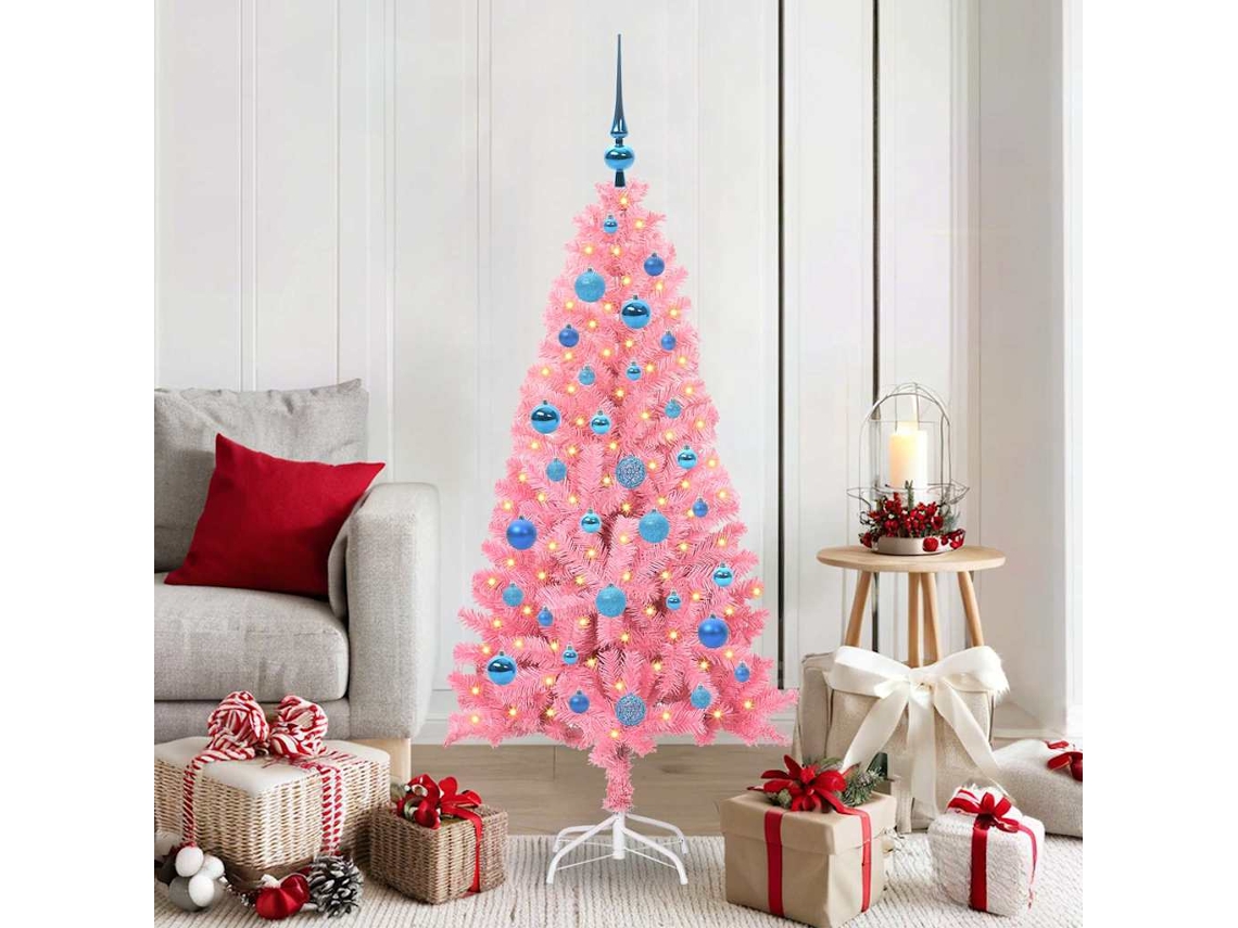 Vidaxl Árvore De Natal Rosa 150 Cm Pvc