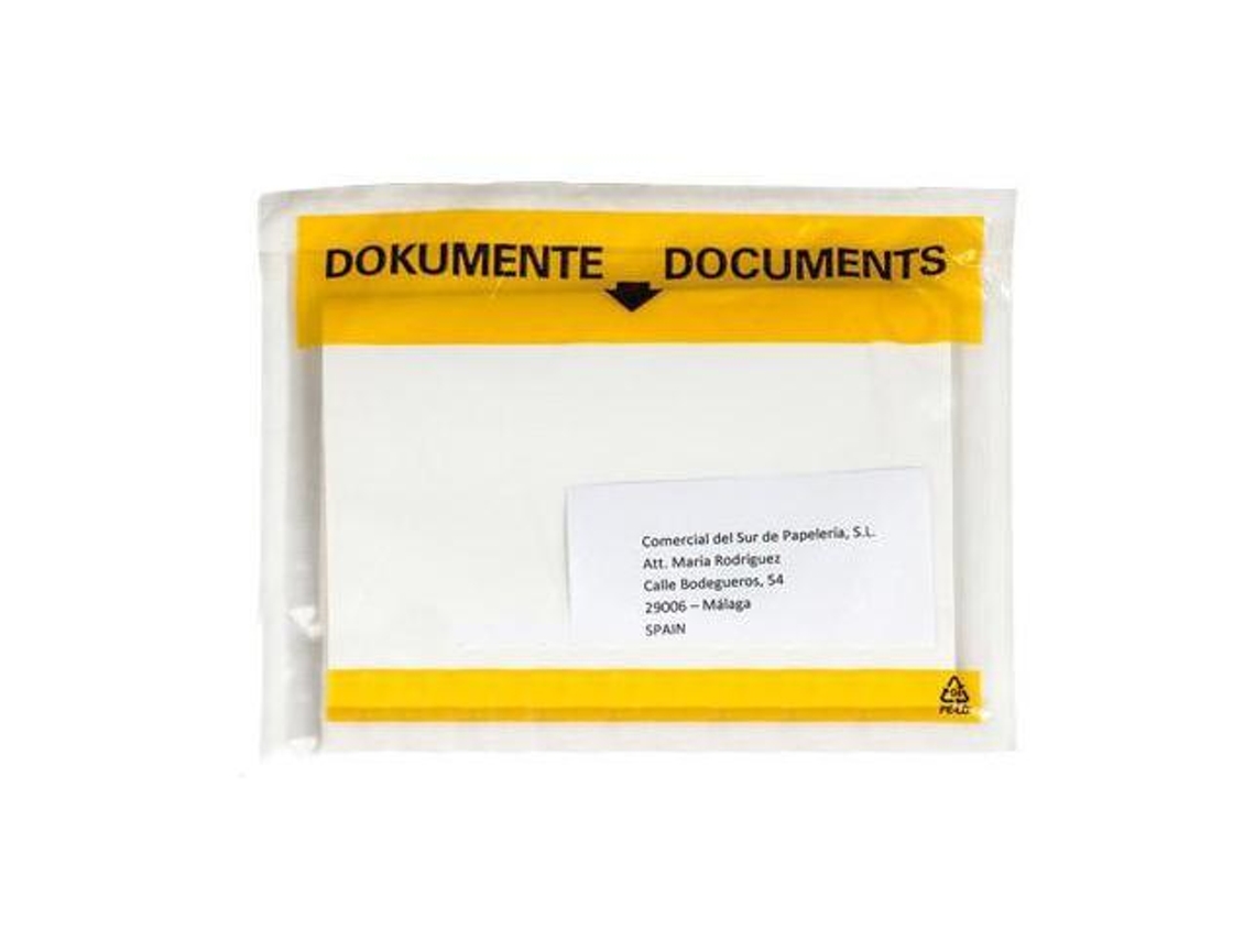 Envelope Autoadesivo Porta-Documentos 165x130 mm Janela Transparente