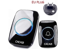 Campainha Sem Fio À Prova D'água Com Alcance De 300 M, Plugue Europeu, Campainha Inteligente, Sistema De Alerta Remoto Para Portas Alimentado Por