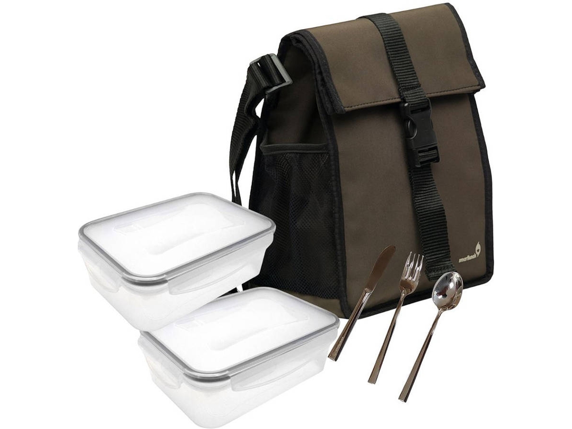 Set Lancheira Square Verde SMARTLUNCH 2 caixas de 500 ml e talheres