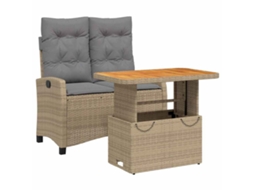 Conjunto de 2 Jantares para Jardim com Almofadões Vime Pe Bege MAISON EXCLUSIVE
