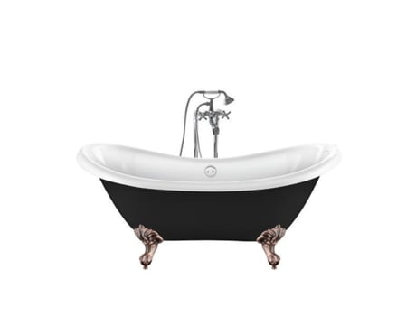 Banhista Com Pés Darlington Preto 175 Cm Pés Águia Cobre Envelhecido ROGIER & MOTHES