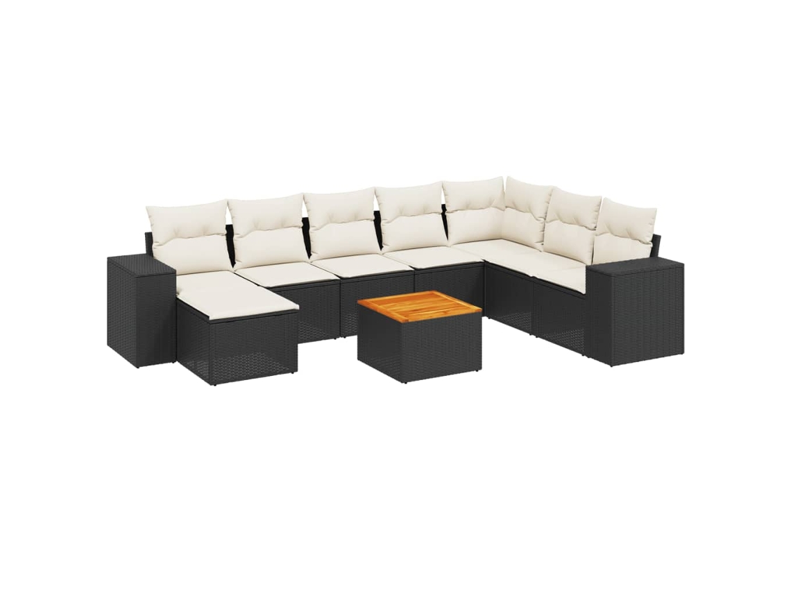 Garden Sofa Set, Garden Sofa Sets Vidaxl Preto Rattan / Vime (n/a)
