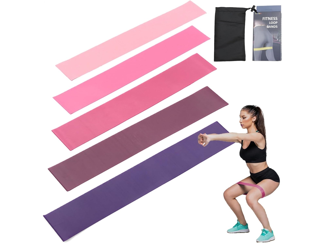 Conjunto De 5-faixas Elásticas Resistência Para Exercícios Agachamento | Faixa Elástica Alongamento Yoga