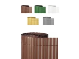 Cañizo Pvc Doble Cara 1400gr/m² | Valla Ocultación | Resistente A Rayos Uv | Bridas Fijación Incluidas Marrón 1,5x3m