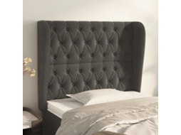 Vidaxl Cabeceira Cama C/ Abas Veludo 103x23x118/128 Cm Cinzento-escuro
