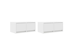 Conjunto de 2 Móveis de Tv Deriv. Madeira Branco MAISON EXCLUSIVE (60x31x25,5 cm)