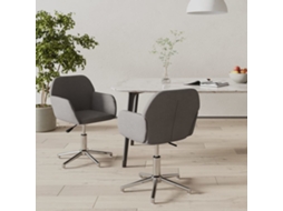 Vidaxl Cadeiras De Jantar Giratórias 2 Pcs Tecido Cinzento-claro
