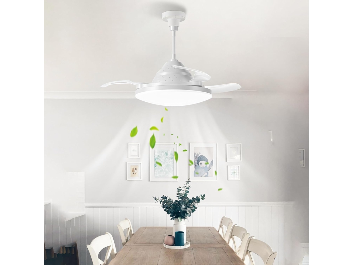 Ventilador De Teto Moderno E Compacto E27 Com 3 E, Quarto E Garagem