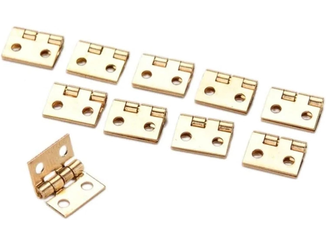 Conjunto De 50 Mini Dobradiças Latão Para Armários E Vitrines,