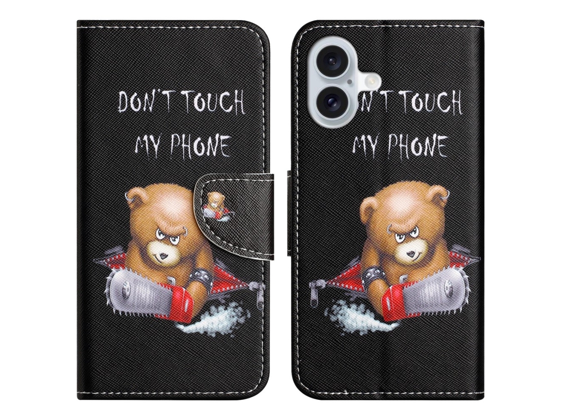 Capa Em Couro Pu, Com Suporte Para Apple Iphone 16 Suportar