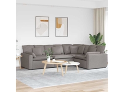 Vidaxl Sofá Modular Com Almofadas Tecido Castanho-acinzentado