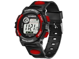 Relógio digital esportivo Synoke 9001 vermelho, à prova d'água, para homens e meninos.