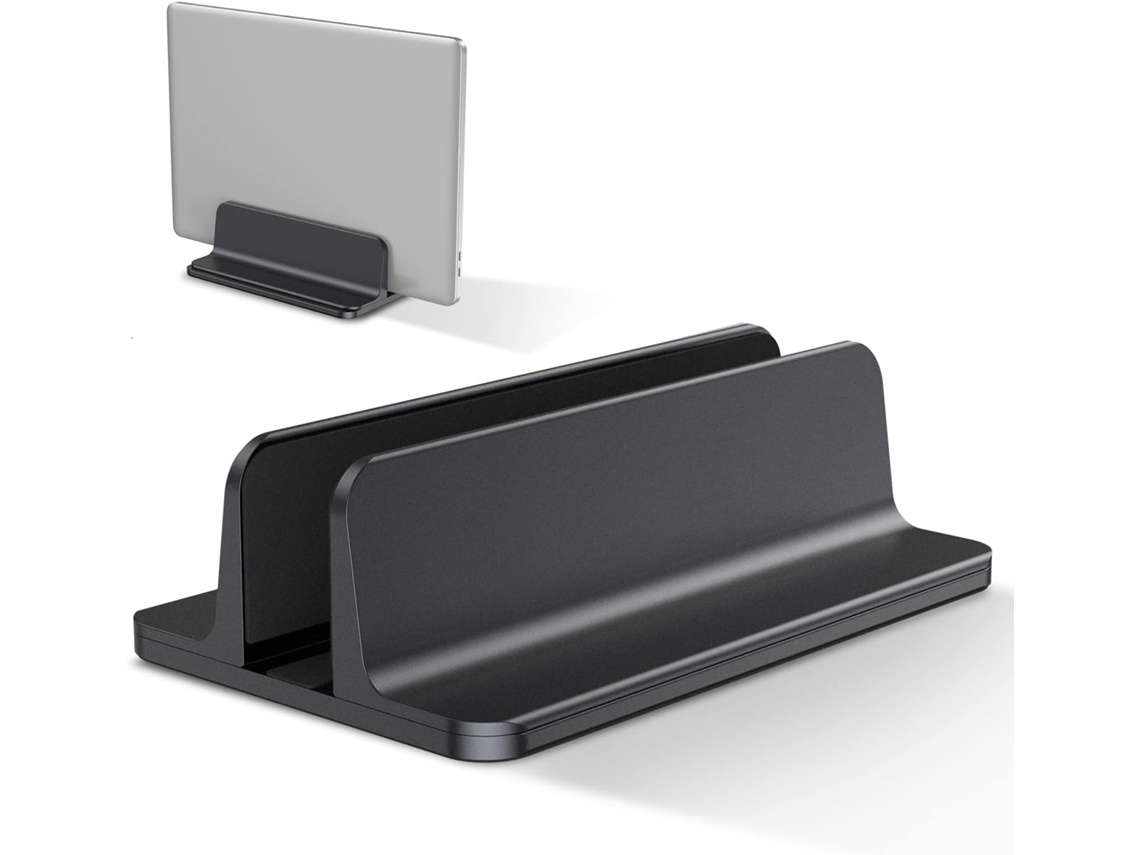 Lurelia Suporte Vertical Para Portátil 1 Unidade, Ajustável, Antiderrapante, Em Liga De Alumínio, Compatível Com Macbook, Ipad, Tablet, Em Preto