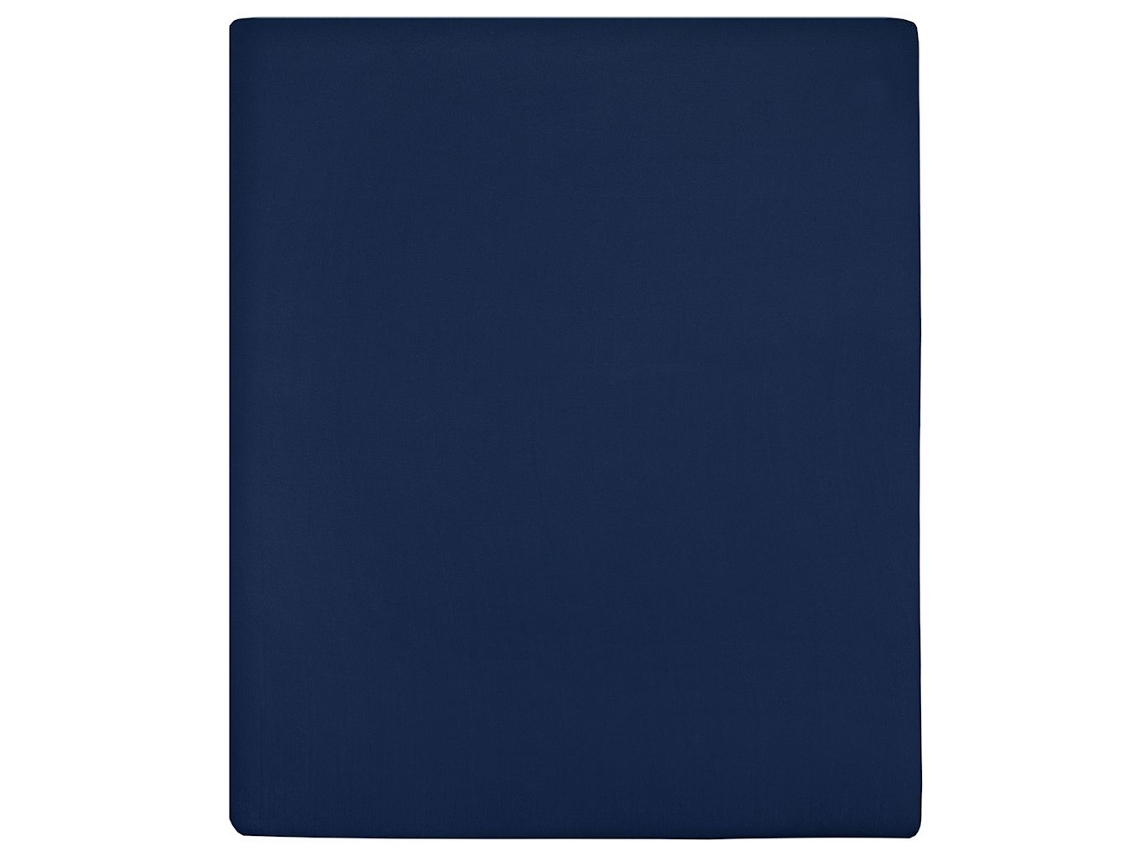 Conjunto 1 Lençol Ajustável Jersey Vidaxl Azul Algodão (200 X 100 Cm)