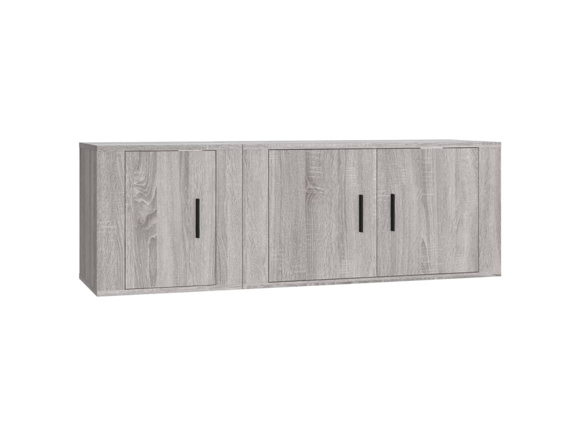 Tv Cabinet Set, Tv Cabinet Sets Vidaxl Cinzeto Madeira Processada (n/a)