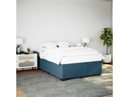 Vidaxl Estrutura De Cama 160x200 Cm Veludo Azul