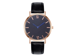 Relógio Masculino de Quartzo com Pulseira de Couro Pu Estilo Fashion Azul Preto