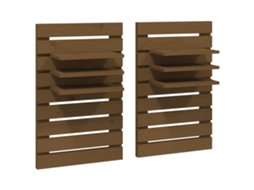 Wall-mounted Bedside Shelf, Wall-mounted Bedside Shelves Vidaxl Marrom Madeira De Pinho (n/a)