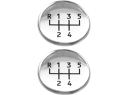 Conjunto de 2 emblemas decorativos para carros, acessórios automotivos, adesivos para manoplas de câmbio.