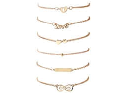 Pulseira Feminina De Corrente Estilo Personalizado Design Coração Oco
