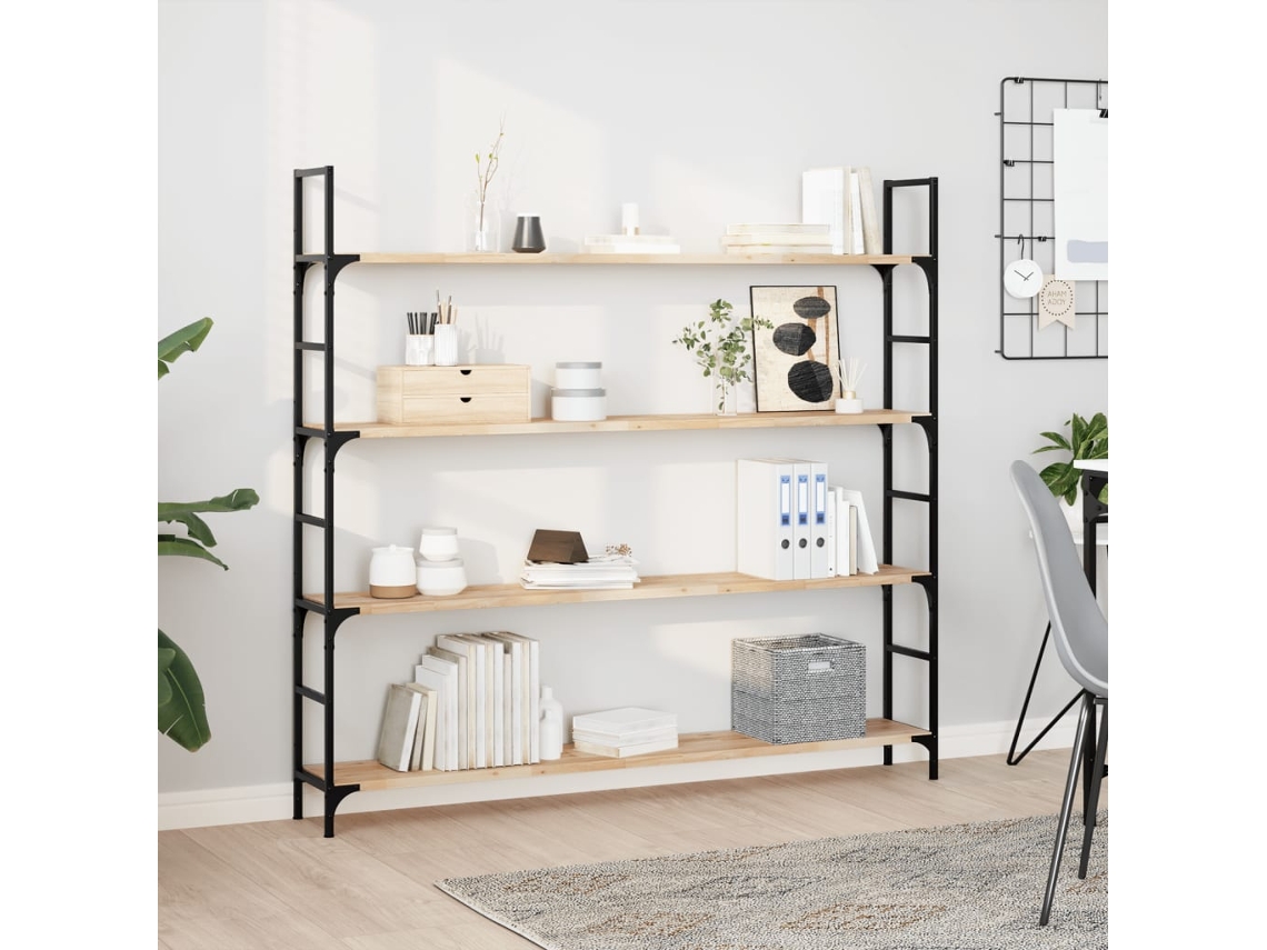 4 Pcs Estante Parede | Prateleira De Parede | Estante Flutuante 160x20x2cm Acácia Maciça Não Tratada